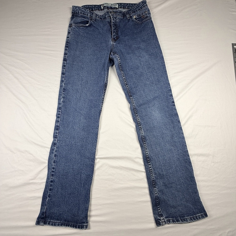 Harley Davidson Boot Cut Jeans Women Size 10 Blue Denim Vintage 10/05 Motorcycle